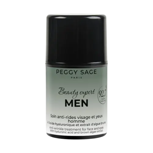Peggy Sage Beauty Expert Men Anti-Wrinkle Treatment For Face And Eyes - Beauty Expert Men - With Hyaluronic Acid And Brown Algae Extract 50ml