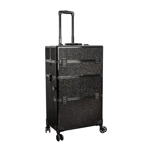 Peggy Sage Professional Studio Trolley Case - Black Glitter